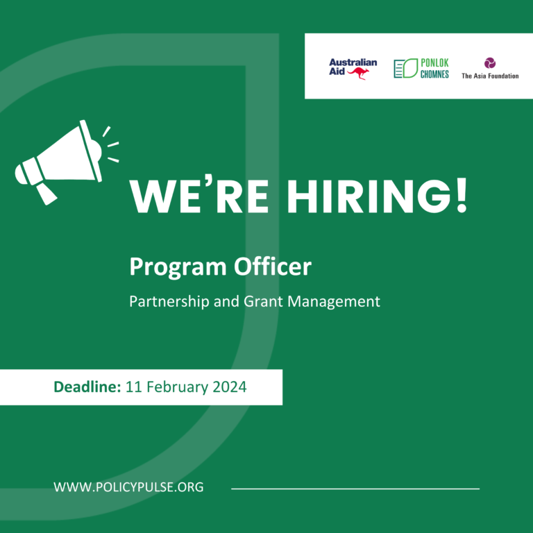 Job Opportunity with The Asia Foundation Program Officer of Ponlok